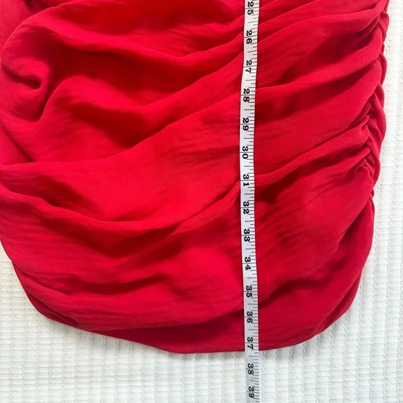NEW Alice + Olivia Nanette Red Ruched Dress NWT - Picture 7 of 9
